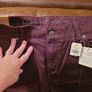 LL Bean Plum straight leg jeans, 14R
